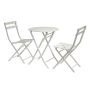 3-PIECE White Folding Outdoor Patio Bistro Set Metal Table With Chairs