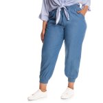 Donnay Plus Size Elasticated Soft Denim Jogger - Light Wash
