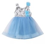 Powder Blue And Silver Sequins Dress