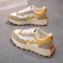 Women's Fashion Chunky Sneakers Lace Up Thick Bottom Dad Shoes Casual Versatile Skate Shoes