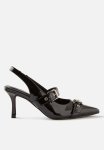 Cotton On Amber Statement Pointed Slingback - Black Buckle