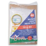 Brown Kraft A4 Book Cover Combo 10 Pack