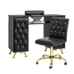 Omysalon Manicure Table W dust Collector Nail Desk For Nail Tech Nail Station With Storage For Makeup Beauty Spa Salon W hand Re