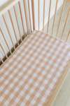 Pretty As A Peach Washed Cotton Cot Fitted Sheet - Large Sa Cot: 132CM X 66CM X 10CM