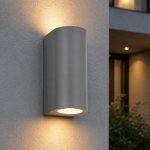 Up And Down Facing Tall Wall Light - Grey