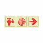 Photoluminescent 190MM Safety Sign F9 Fire Hydrant Fire Hose Reel Arrow Right