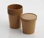 500ML Kraft Xj Ice Cream Tub & Lid 6 - Pk