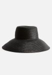 Sloping-brim Straw Hat - Black