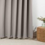 Woven Blockout Eyelet Curtain Pewter - Longer Length 270CM W X 255CM L