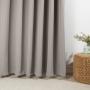 Woven Blockout Eyelet Curtain Pewter - Longer Length 270CM W X 255CM L