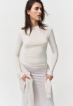 Long-sleeved Microfibre Top - Natural White