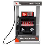 Kids Toy Miniature Gas Station Model Playset With 2 Roadblocks Little Gas Station Pump Toy Simulation Play For Boy Childrens Pre