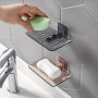 1PC Wall Mounted Soap Holder Simple Soap Rack Drain Soap Tray Soap Storage Rack For Home Bathroom Bathroom Accessories