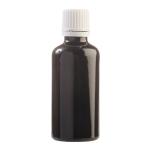 50ML Black Glass Bottle With Fast Flow Dropper Cap - White