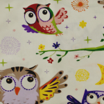 Colourful Owls 100% Turkish Cotton Fabric