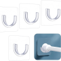 4PCS Easy-install Adhesive Shower Curtain Rod Holders - No Drill Transparent Invisible Wall Mount Brackets For Bathroom