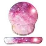 Pearlescent Pink Mouse Pad With Wrist Support And Keyboard Wrist Support Set