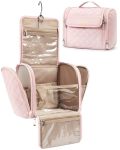 Bagsmart Makeup Bag For Women With Hanging Hook Large Portable Capacity Water-resistant Organizer Travel Case For Toiletries And