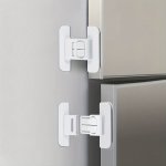 2 3 4PCS Youngsters Safety Latch - No-drill Refrigerator & Cabinet Lock Secure For Appliances Drawers Kitchen & Living Room Esse