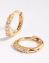 Goldair Gold Plated Sterling Silver Cubic Zirconia Huggie Earrings