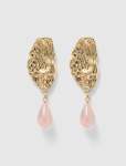 Peyton Molten Stone Drop Earrings - 0 Gold pink