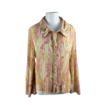 Vintage Floral Pleated Shirt - L