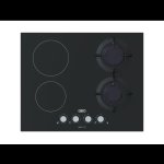 Defy 65CM Hybrid Hob 2 Gas Burner 2 Ceramic Plates Black DHG606