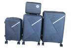 Smte Unbreakable Travel Luggage 4 Piece Suitcases Spinner Dark Grey With Keychain