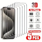 5PCS 3D Tempered Glass Screen Protectors For Iphone Models 6 7 8 SE X XS XR 11 12 13 14 Pro max mini HD Clear Full Coverage Shat