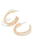 Goldair Gold Twisted White Marble Hoop Earrings