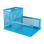 : M415 Wire Mesh Metal Cube & Pen Holder Sky Blue