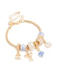 Goldair Gold Floral Heart & Painted Beaded Charm Bracelet