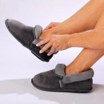 Lua Fur Top Slippers - Grey - 8