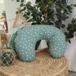 Feeding Pillow Cover Green Dotted White Deer
