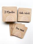 Monthly Milestone Plaques - Rainbow - Standard Plus I Am "name Of Baby" And Baby Stats