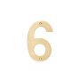 Number 6 Solid Brass Sign 152MM