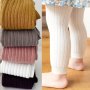 1 Pair Of 0-4 Years Old Baby Girl's Footless Pantyhose Floret Solid Comfy Breathable Thermal Leggings Pantyhose Winter & Autumn