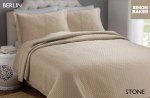 Simon Baker Berlin Bedspread Stone Various Sizes - Three Quarter - 180CM X 250CM + 1 Pillowcase 50CM X 70CM + 5CM Stone