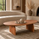 Semi Circular Wood Coffee Table