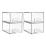 Vtopmart 4 Pack Clear Small Stackable Storage Drawers Acrylic Bathroom Makeup Organizer Plastic Storage Bins For Vanity Undersink Kitchen Cabinets