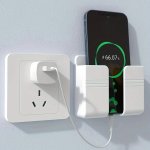 Wall Hanging Mobile Phone Charging Shelf - Adhesive Plastic Holder With Painted Finish For Living Room Bedroom Office - Multi-fu