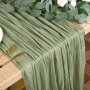 1pc Boho Table Runner Polyester Pleated Table Runner Gauze Tablecloth Rustic Decoration Wedding Decoration Shower Holiday Party Decor