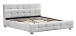 Serena Faux Leather Design Curve Bed Base - White Queen