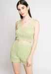 Shirred Crop Top - Green
