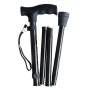 Walking Stick Foldable Alum Black