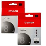 Canon CLI-8 Black Ink Cartridge For Select Pixma Ip Mp Mx And Pro Series Printers 2-PACK