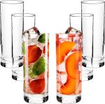 Highball Glasses With Heavy Base Clear Drinking Glasses Set For Water Juice Cocktails Wine Beer And Whiskey 12 1 4 Ounce Set Of