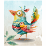 Fabric Paint Tote Funny Bird