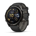 Garmin - Fenix 9 Pro Inreach 47MM - Carbon Grey Dlc Titanium With Black pebble Grey Silicone Band