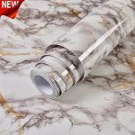 Gray & White Marble Peel-and-stick Wallpaper - Oil Heat Resistant Waterproof Easy Removal Self-adhesive Film For Kitchen Counter